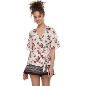 2 for $20 | Three Pink Hearts Floral Boho Romper
